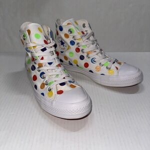 Converse Miley Cyrus Chuck Taylor High Top Shoes Womens 8.5 Multicolor Polka Dot